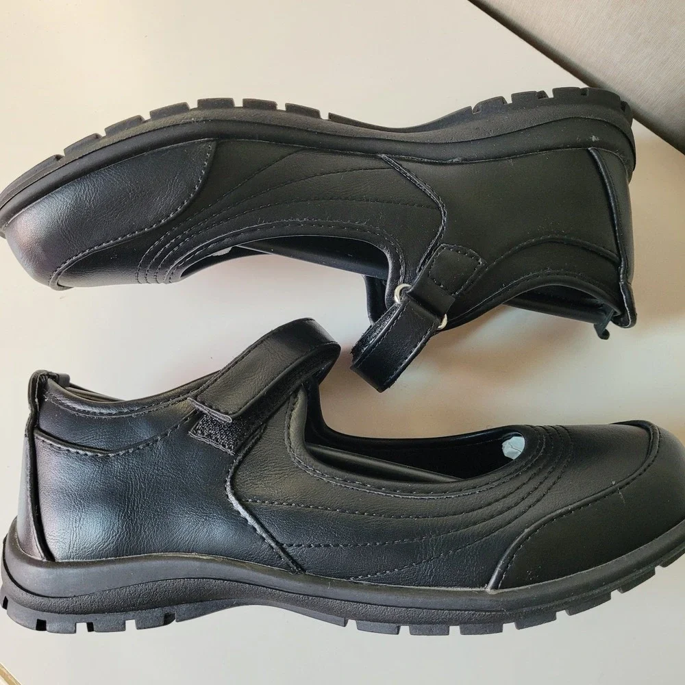 ENZO Elyse Kids Mary Jane Shoes Black School Uniform Dress Flats Girl Size 2